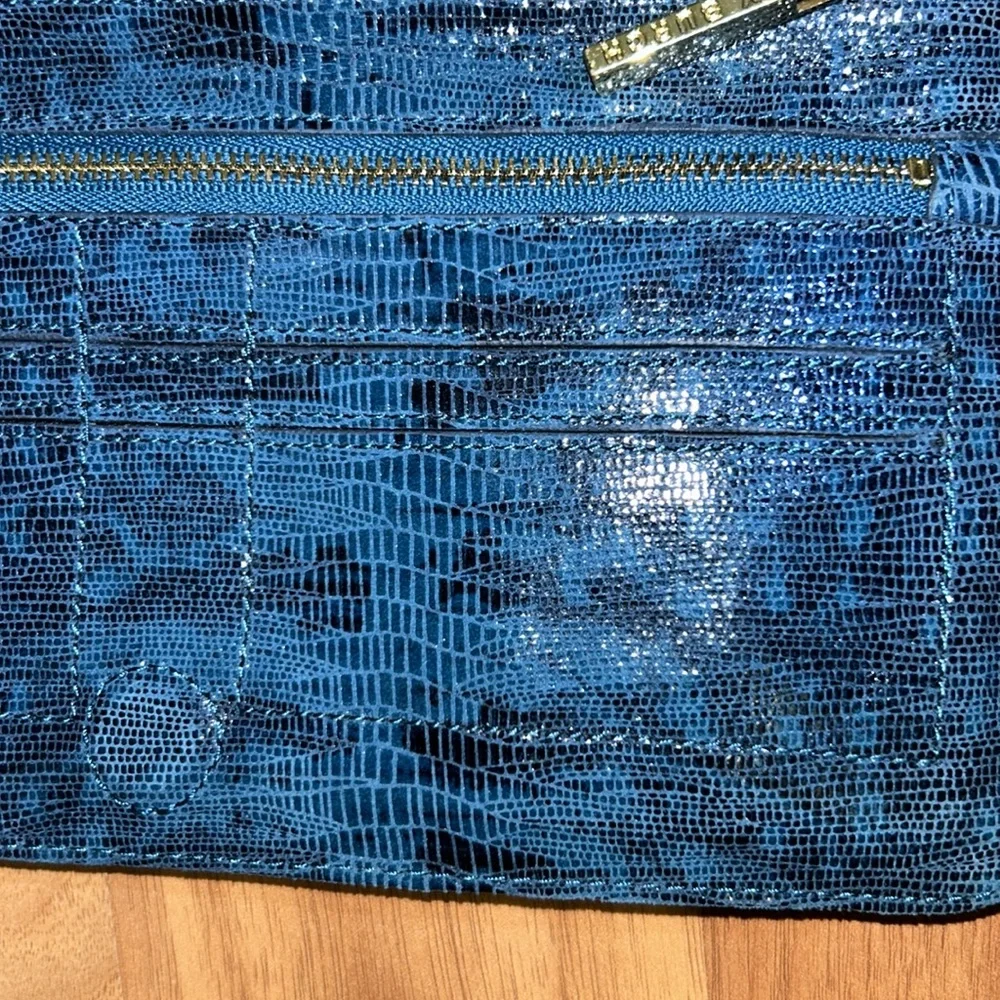 Tory Burch Lizard Embossed Leather Clutch Bag Long Wallet